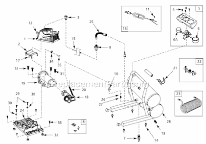 Page A Diagram and Parts List for FP209601 2007 Campbell Hausfeld Compressor